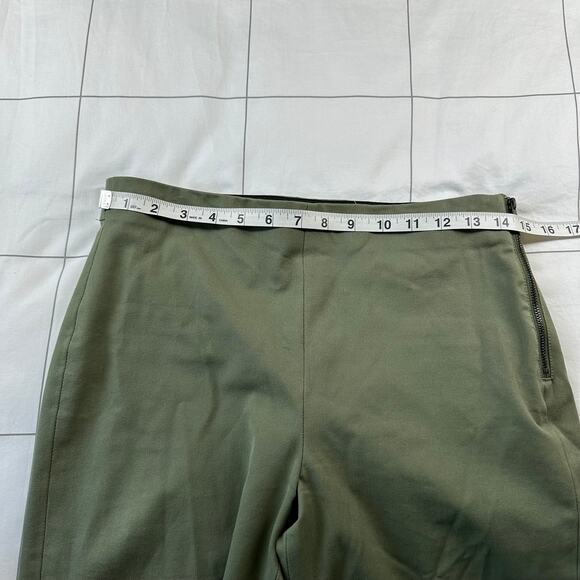 Everlane Pants Womens 6 Green Side Zip Cotton Stretch Ankle Career Back Seam - Picture 6 of 10